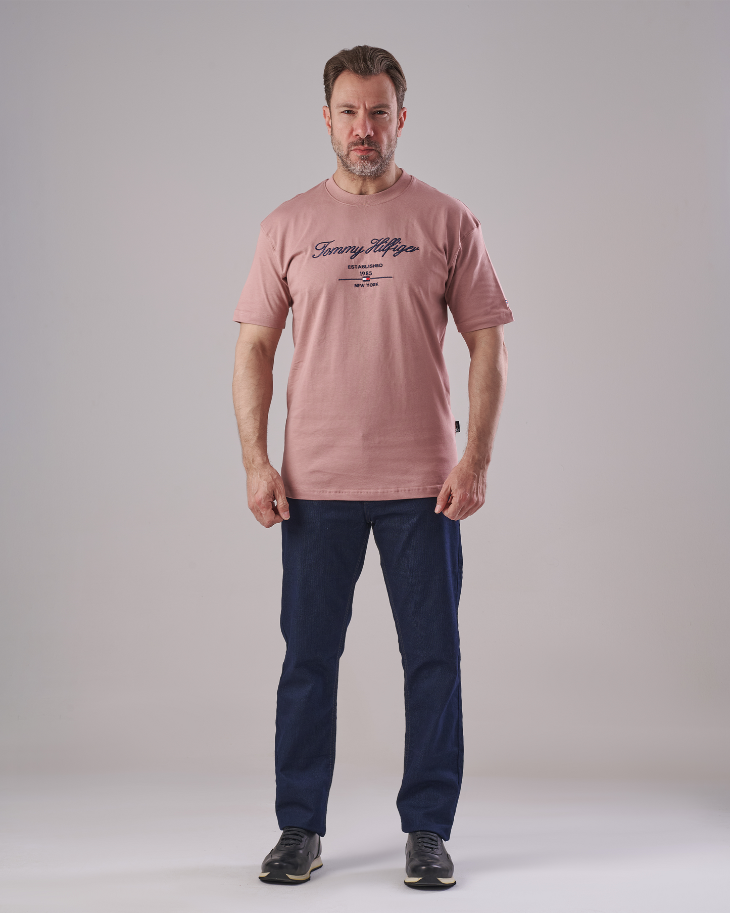 Tommy-Inspired Dusty Pink Cotton T-Shirt