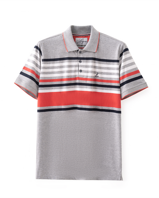 Grey Stripe Polo