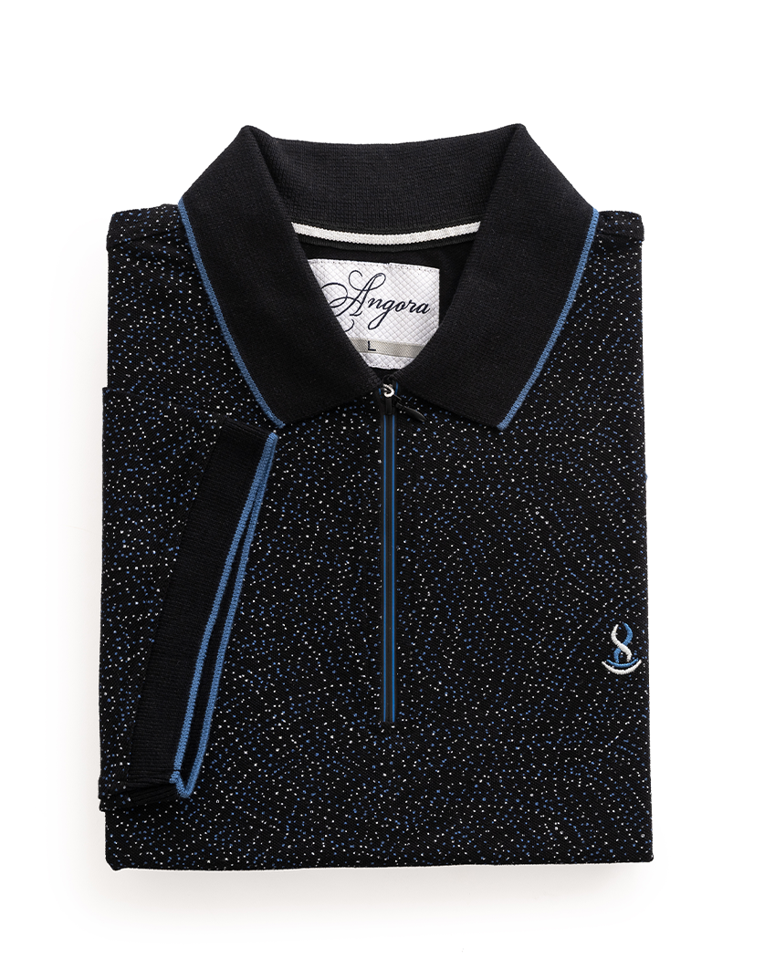 Black Pattern Polo