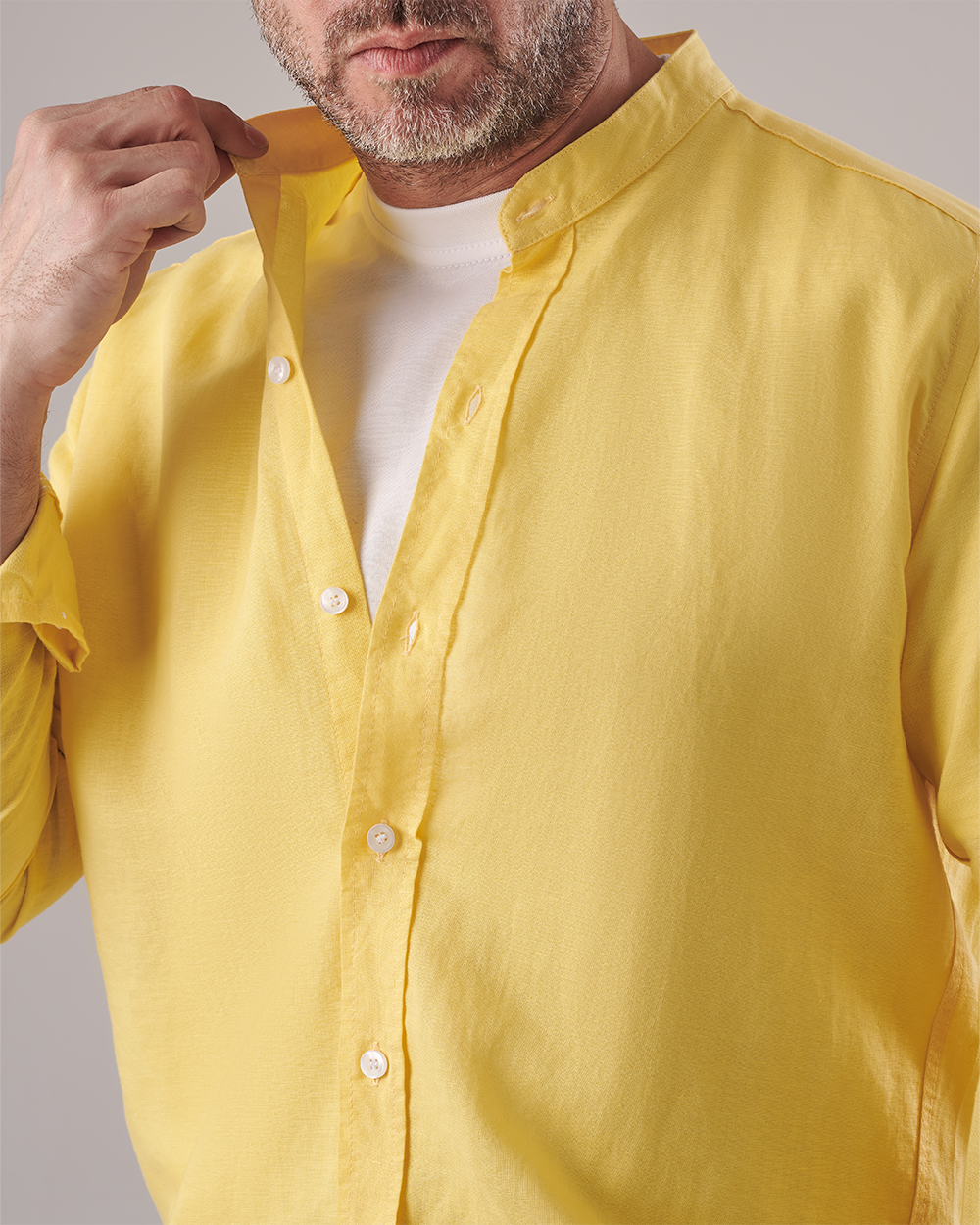 Yellow Linen Shirt– Long Sleeve