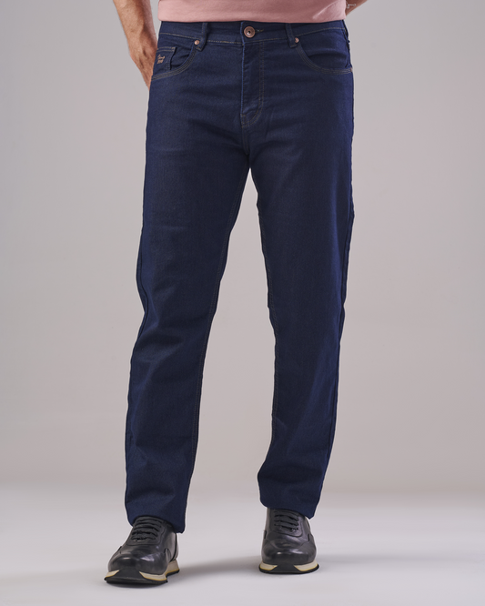 Classic Fit Dark Blue 5-Pocket Jeans