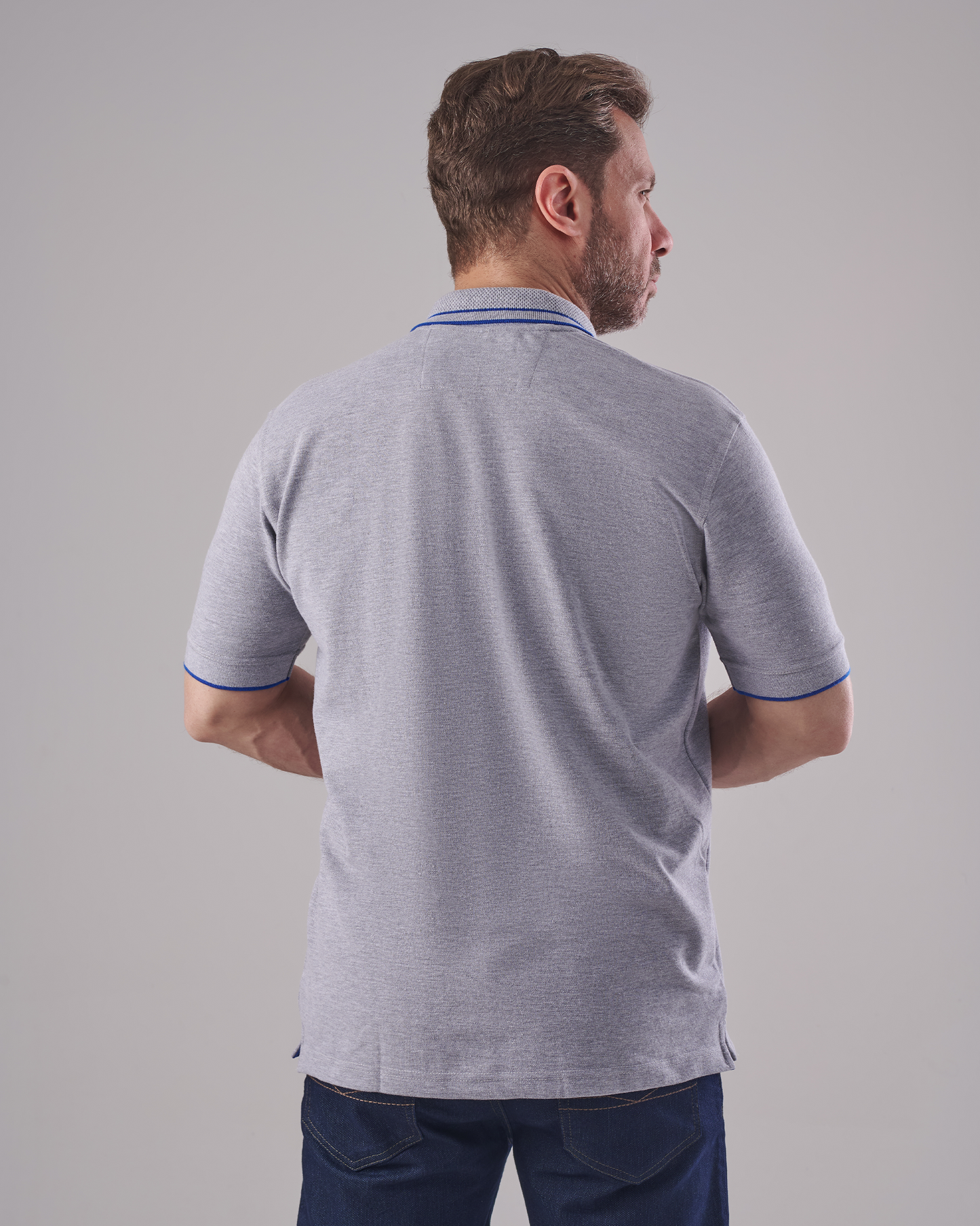 Grey Shiny Polo T-Shirt