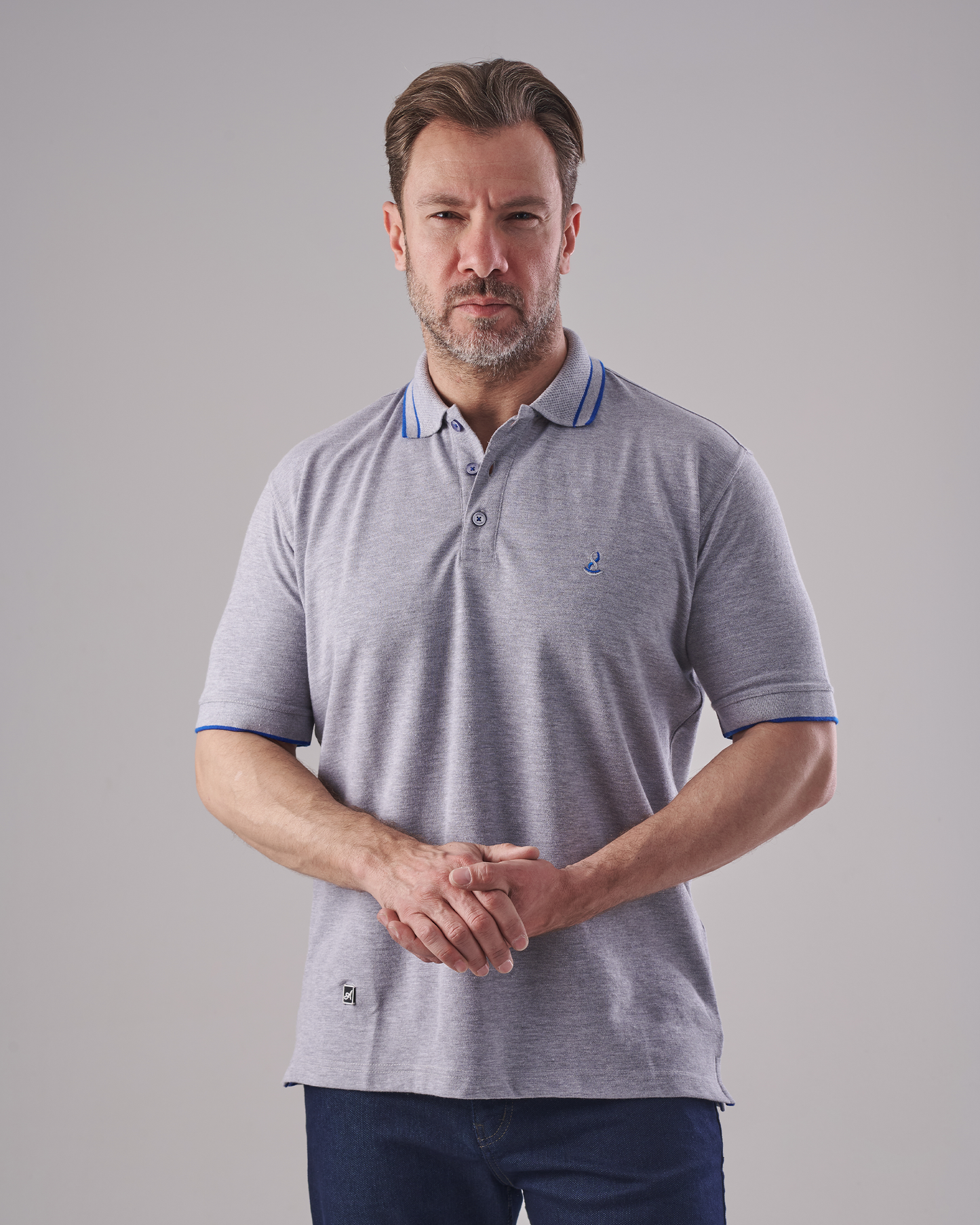 Grey Shiny Polo T-Shirt