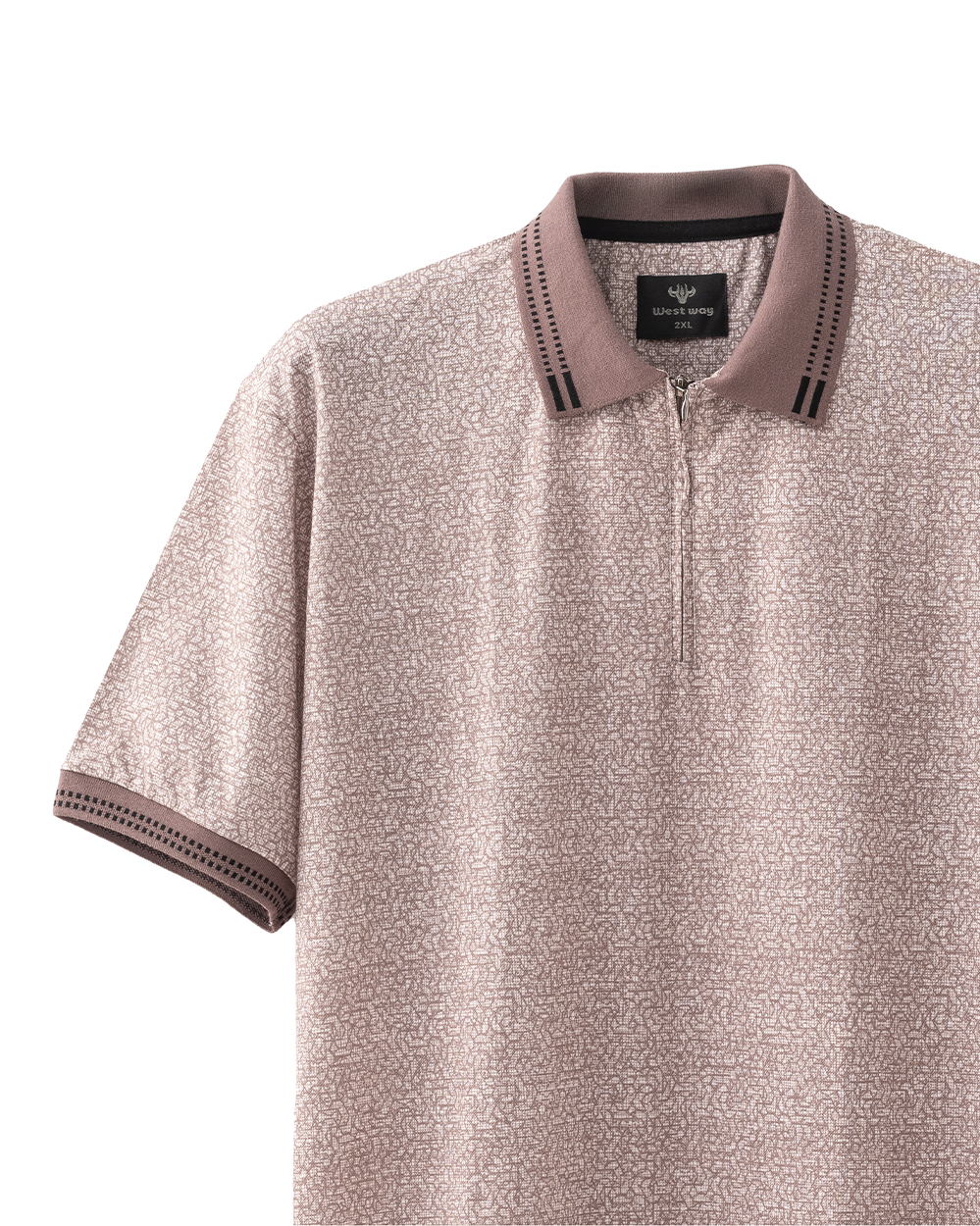 Brown Print Polo