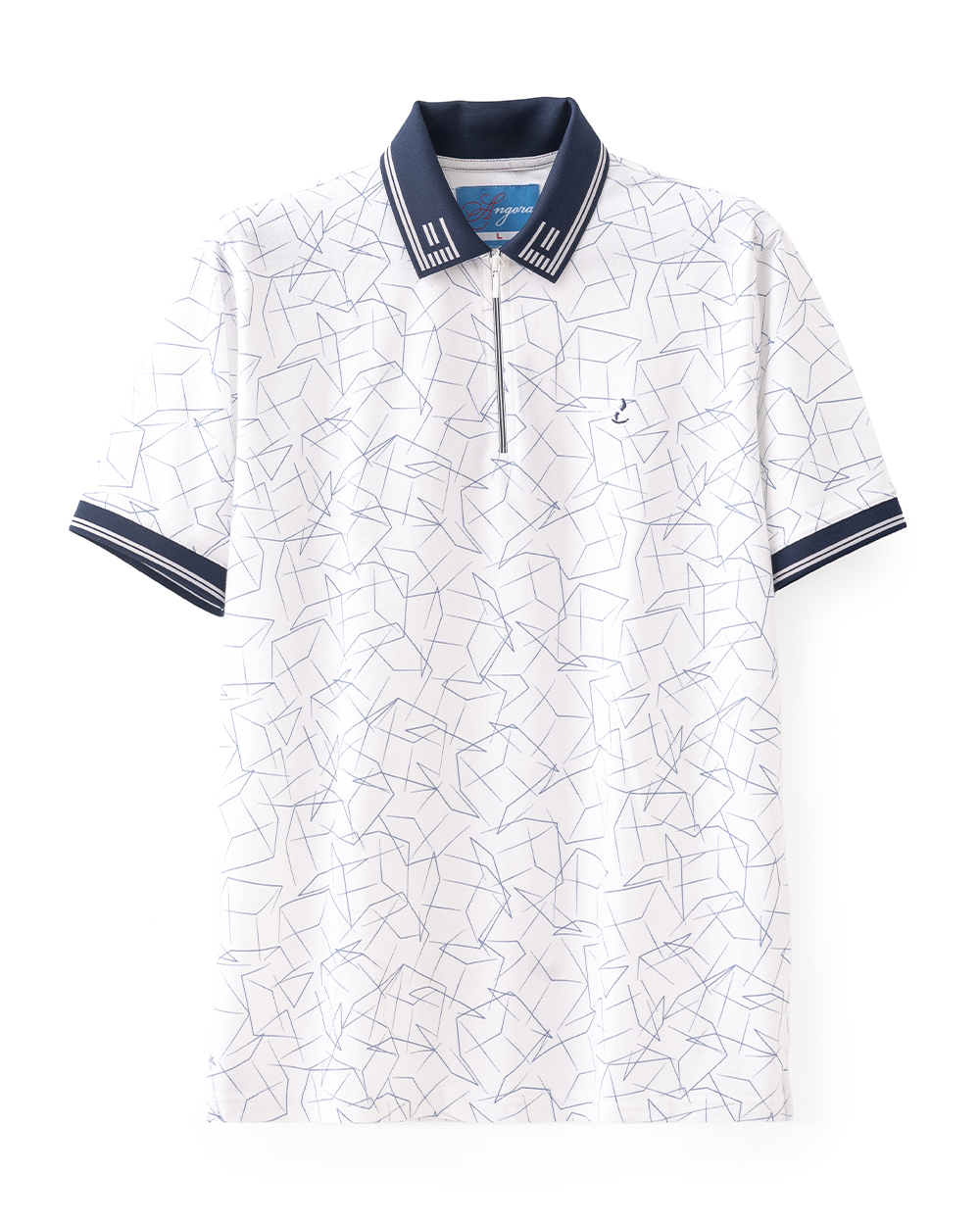 White Print Polo