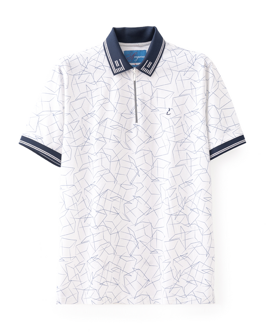 White Print Polo