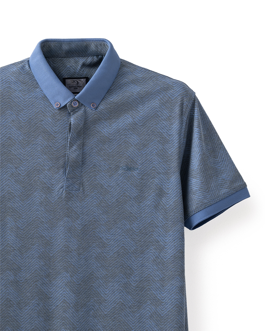 Blue Polo Textured