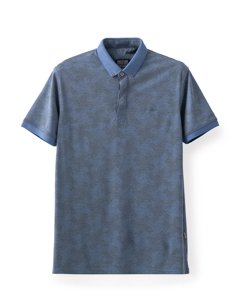 Blue Polo Textured