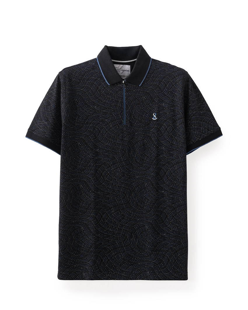 Black Pattern Polo