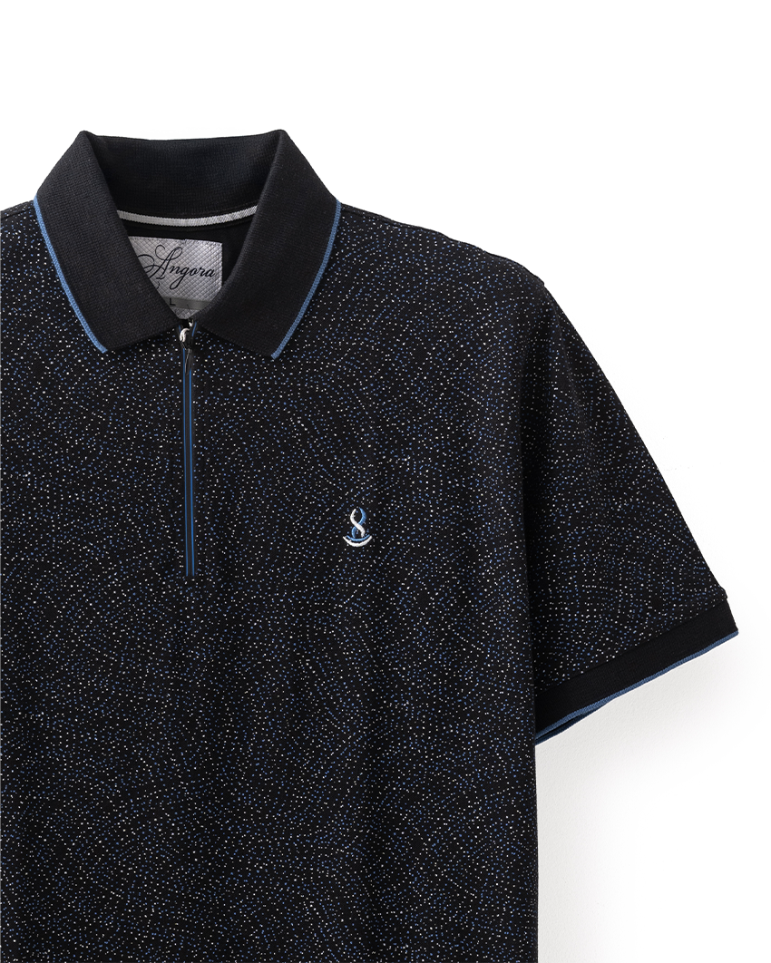 Black Pattern Polo