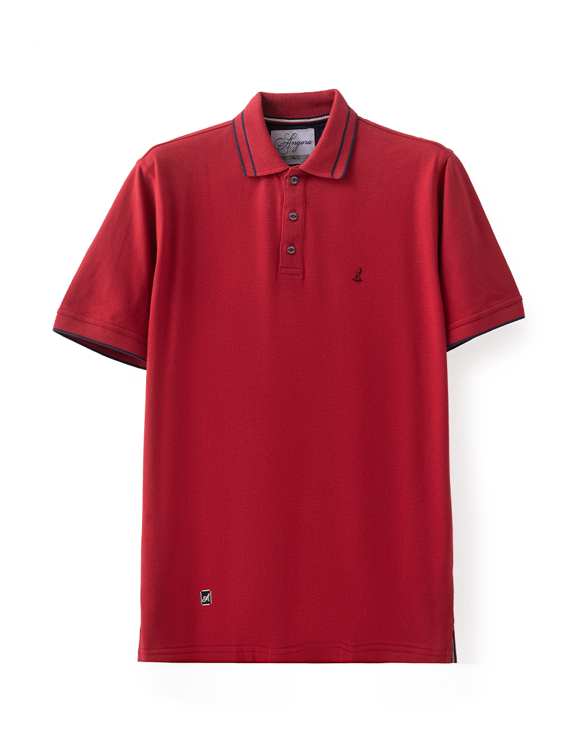 Red Polo Contrast Collar