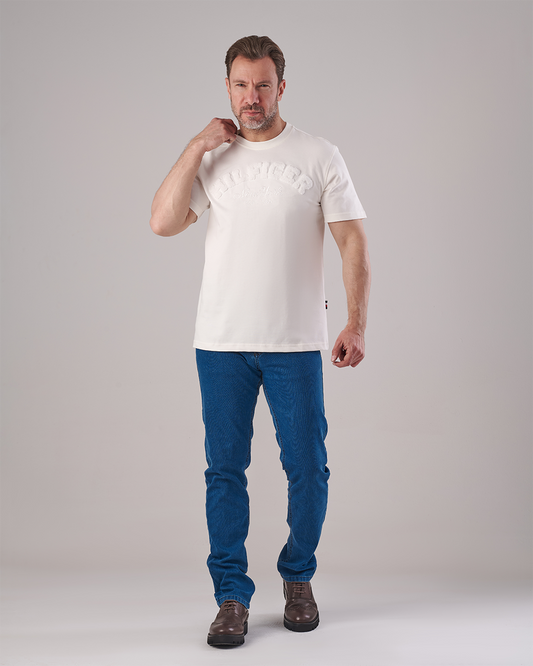 White Cotton T-shirt - Hilfiger  - Regular Fit