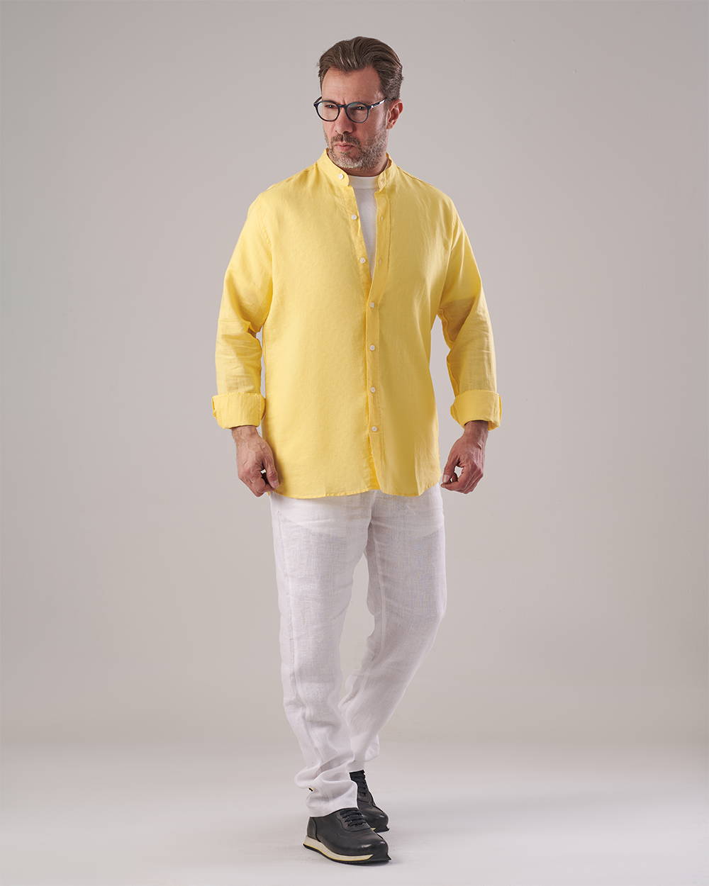 Yellow Linen Shirt– Long Sleeve