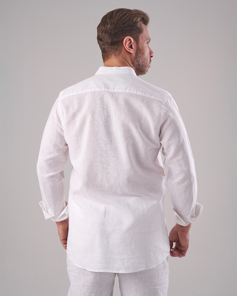 White Linen Shirt – Grandad Collar
